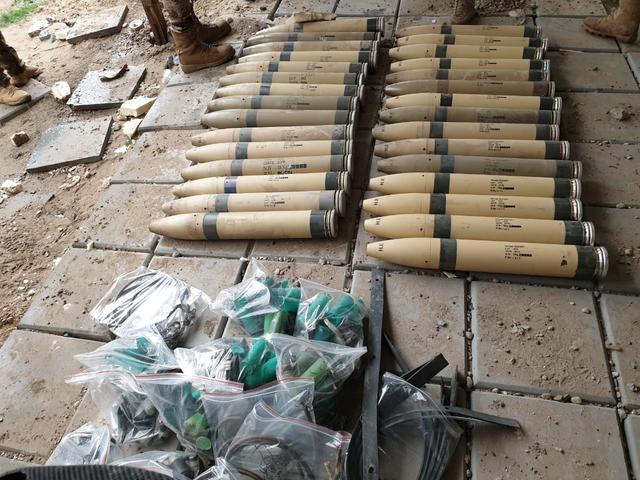 Unused Katyusha rockets found by the Iraqi Army are seen f Umm al-Izam, in this picture provided by Iraqi Media Security Cell, March 14, 2020. Iraqi Media Security Cell/Handout via REUTERS