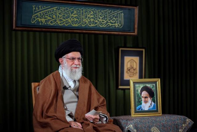 Iran's Supreme Leader Ayatollah Ali Khamenei delivers a televised speech on the occasion of the Iranian New Year Nowruz, in Tehran, Iran March 20, 2020.  Official Khamenei website/Handout via REUTERS