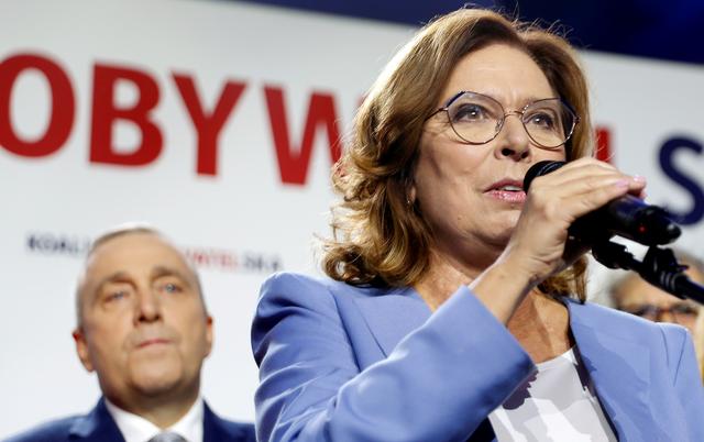 FILE PHOTO: Civic Coalition's candidate, Malgorzata Kidawa-Blonska in Warsaw, Poland, October 13, 2019. REUTERS/Aleksandra Szmigiel/File Photo