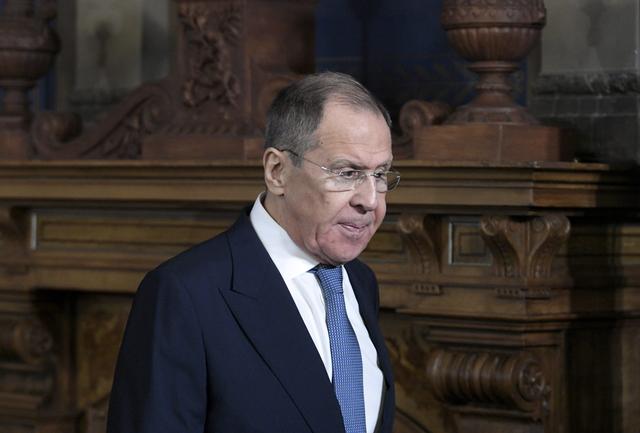 FILE PHOTO: Russian Foreign Minister Sergey Lavrov is seen after a joint news conference with his Finnish counterpart Pekka Haavisto in the House of the Estates in Helsinki, Finland March 3, 2020. Lehtikuva/Markku Ulander via REUTERS  