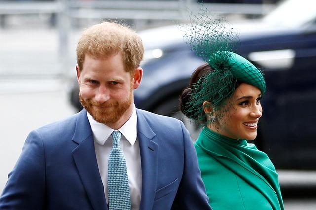 FILE PHOTO: Britain's Prince Harry and Meghan, Duchess of Sussex, arrive for the annual Commonwealth Service at Westminster Abbey in London, Britain March 9, 2020. REUTERS/Henry Nicholls