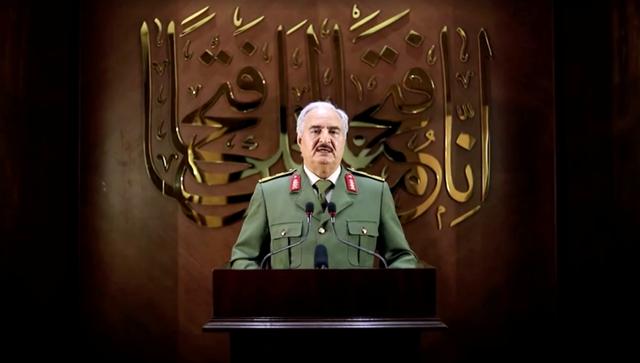 FILE PHOTO: Libya's eastern-based military leader Khalifa Haftar is seen in an unknown location in this screen grab taken from a video released on April 27, 2020. LIBYAN NATIONAL ARMY HANDOUT/Reuters TV via REUTERS 