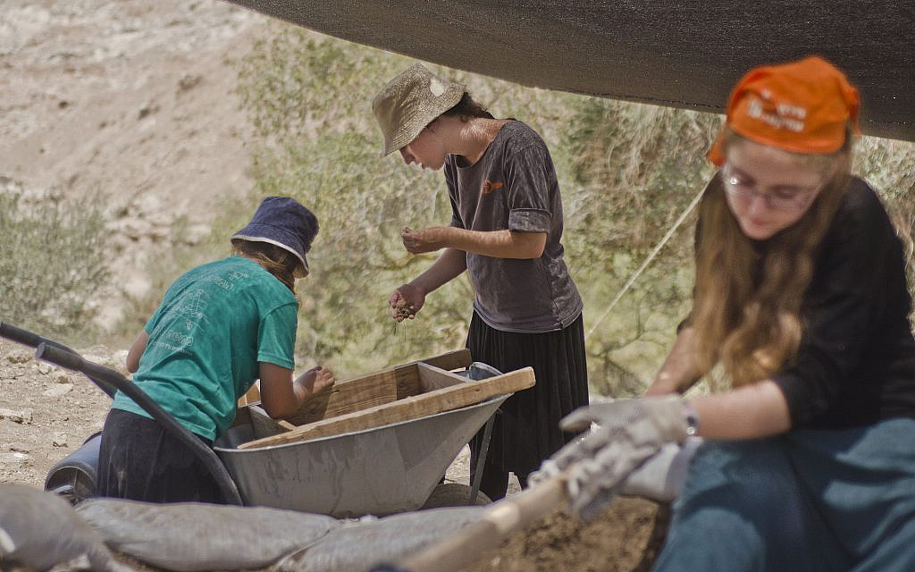 Thousands of youth participated in the excavation in Ramat Beit Shemesh over the past three years. (Asaf Peretz, Israel Antiquities Authority)