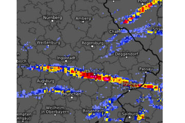 The storm zone moves over Bavaria The storm zone moves over Bavaria